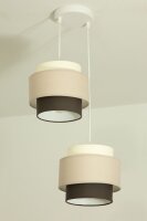 Pendelleuchte Stoff Weiß Ecru E27 Ø30 cm...