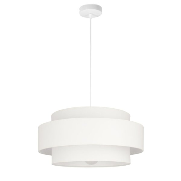 Hängelampe blendarm Stoff Weiß E27 Ø40 cm wohnlich