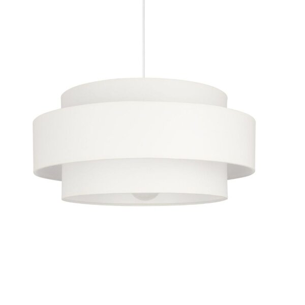 Hängelampe blendarm Stoff Weiß E27 Ø40 cm wohnlich