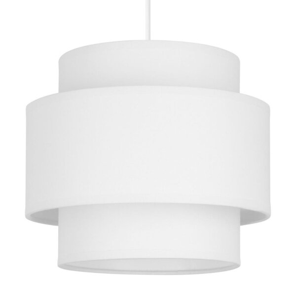 Hängelampe blendarm Stoff Weiß E27 Ø30 cm wohnlich