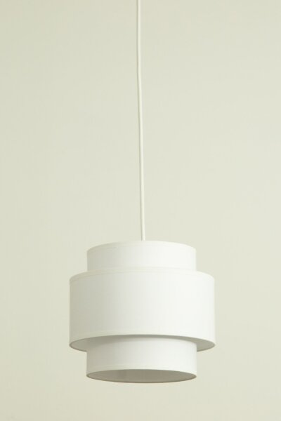 Hängelampe blendarm Stoff Weiß E27 Ø30 cm wohnlich