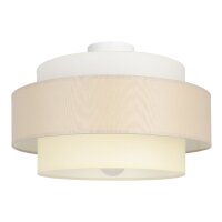 Deckenlampe Stoff Wei&szlig; Hellbeige E27 &Oslash;40 cm...