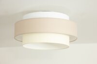 Deckenlampe Stoff Weiß Hellbeige E27 Ø40 cm...