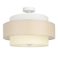 Deckenlampe Stoff Wei&szlig; Hellbeige E27 &Oslash;40 cm...