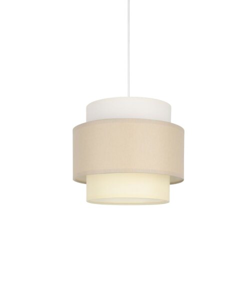 Pendelleuchte Stoff Weiß Hellbeige E27 Ø20 cm