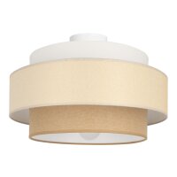Deckenlampe Stoff Wei&szlig; Sandfarben E27 &Oslash;40 cm...