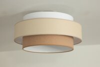 Deckenlampe Stoff Weiß Sandfarben E27 Ø40 cm...