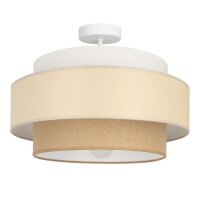 Deckenlampe Stoff Wei&szlig; Sandfarben E27 &Oslash;40 cm...