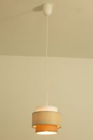 Pendelleuchte Stoff Weiß Sandfarben E27 Ø20 cm