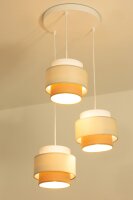 Pendelleuchte Stoff Weiß Sandfarben E27 Ø45 cm