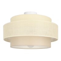 Deckenlampe Stoff Wei&szlig; Ecru E27 &Oslash;40 cm...