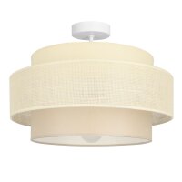 Deckenlampe Stoff Wei&szlig; Ecru E27 &Oslash;40 cm...