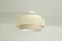 Deckenlampe Stoff Weiß Ecru E27 Ø40 cm...