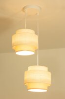 Pendelleuchte Stoff Weiß Ecru E27 Ø30 cm...