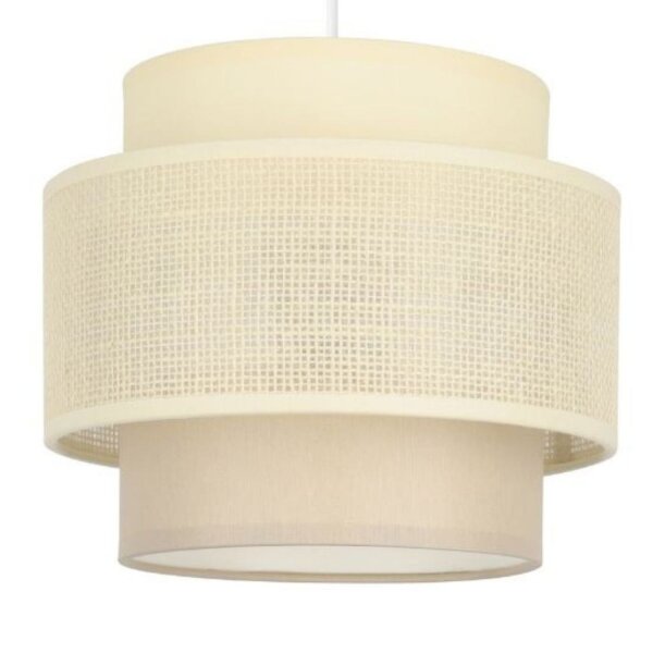 Pendelleuchte Stoff Weiß Ecru E27 Ø45 cm gemütlich