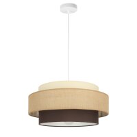 Pendelleuchte Stoffschirm Wei&szlig; Ecru E27 &Oslash;40 cm