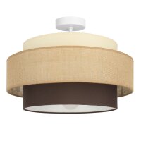 Deckenlampe Stoffschirm Wei&szlig; Ecru E27 &Oslash;40 cm...