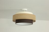 Deckenlampe Stoffschirm Weiß Ecru E27 Ø40 cm...