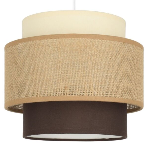Pendelleuchte Stoff Weiß Ecru E27 Ø45 cm dekorativ