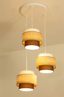 Pendelleuchte Stoff Weiß Ecru E27 Ø45 cm...