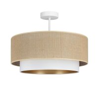 Deckenlampe Stoff Jute Weiß Beige E27 Ø45 cm...