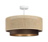 Deckenlampe Stoff Jute Beige Weiß E27 Ø45 cm...