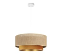 Pendelleuchte Stoff Jute Wei&szlig; E27 &Oslash;45 cm...