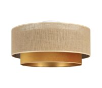Deckenlampe Stoff Jute Beige Weiß E27 Ø45 cm...