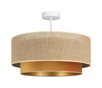 Deckenlampe Stoff Jute Weiß Beige E27 Ø45 cm...