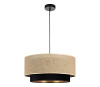 Pendelleuchte Stoff Jute Schwarz E27 &Oslash;45 cm wohnlich