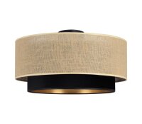 Deckenlampe Stoff Jute Schwarz E27 Ø45 cm blendarm