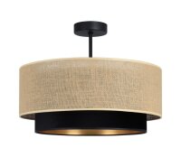 Deckenlampe Stoff Jute Schwarz E27 Ø45 cm...