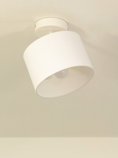 Deckenspot flexibel Stoff Weiß E27 L:18 cm wohnlich