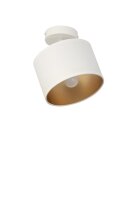 Deckenspot flexibel Stoff Weiß Gold E27 L:18 cm