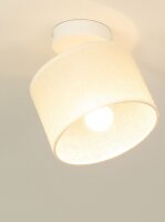 Deckenspot verstellbar Stoff Weiß Creme E27 L:18 cm