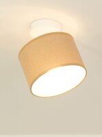 Deckenspot schwenkbar Stoff Weiß Dunkelsand E27...