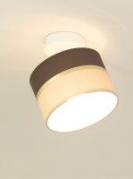 Deckenspot flexibel Stoff Braun Ecru E27 L:18 cm