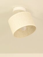 Deckenspot schwenkbar Stoff Weiß Creme E27 L:18 cm