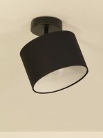 Deckenspot verstellbar Stoff Schwarz Weiß E27 L:18 cm