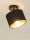 Deckenspot schwenkbar Stoff Schwarz Gold E27 L:18 cm