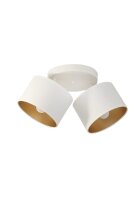 Deckenspot schwenkbar Stoff Wei&szlig; Gold E27 L:45 cm
