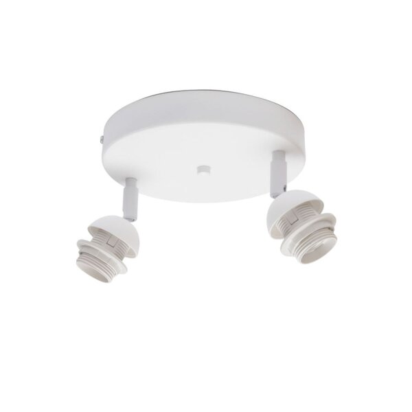 Deckenspot verstellbar Stoff Weiß Beige E27 L:45 cm