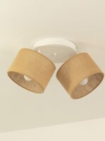 Deckenspot verstellbar Stoff Weiß Beige E27 L:45 cm