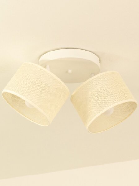 Deckenspot flexibel Stoff Weiß Creme E27 L:45 cm