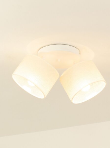 Deckenspot flexibel Stoff Weiß Creme E27 L:45 cm