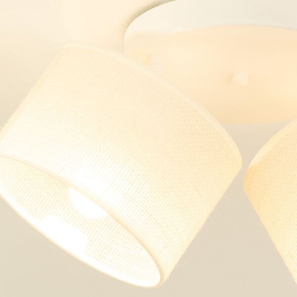 Deckenspot flexibel Stoff Weiß Creme E27 L:45 cm