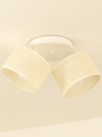 Deckenspot flexibel Stoff Wei&szlig; Creme E27 L:45 cm