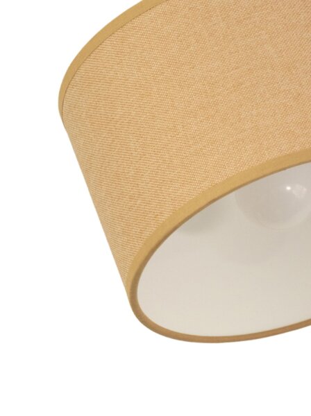 Deckenspot schwenkbar Stoff Weiß Dunkelsand E27 L:45 cm
