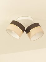 Deckenspot flexibel Stoff Braun Ecru E27 L:45 cm