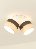 Deckenspot flexibel Stoff Braun Ecru E27 L:45 cm